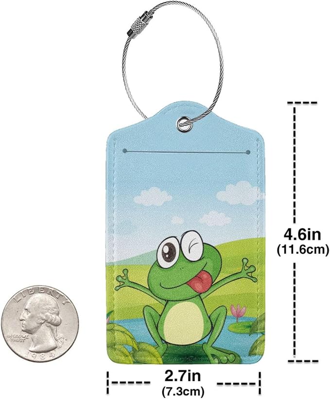 2 Pcs Smiling Frogs Theme Luggage Tags - Image 2