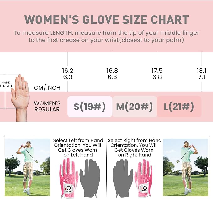 FINGER TEN Womens Golf Glove Right Handed Golfer Left Hand 1 Pack Golf Gloves - Image 4