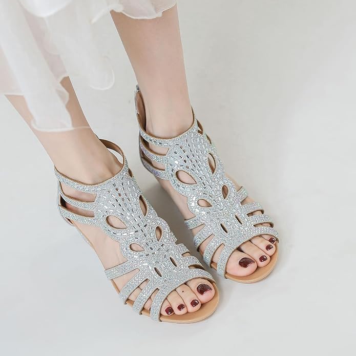 WOJWSKI Women's Slide Wedge Sandal Open Toe High Heel Zipper Back Platform - Image 4