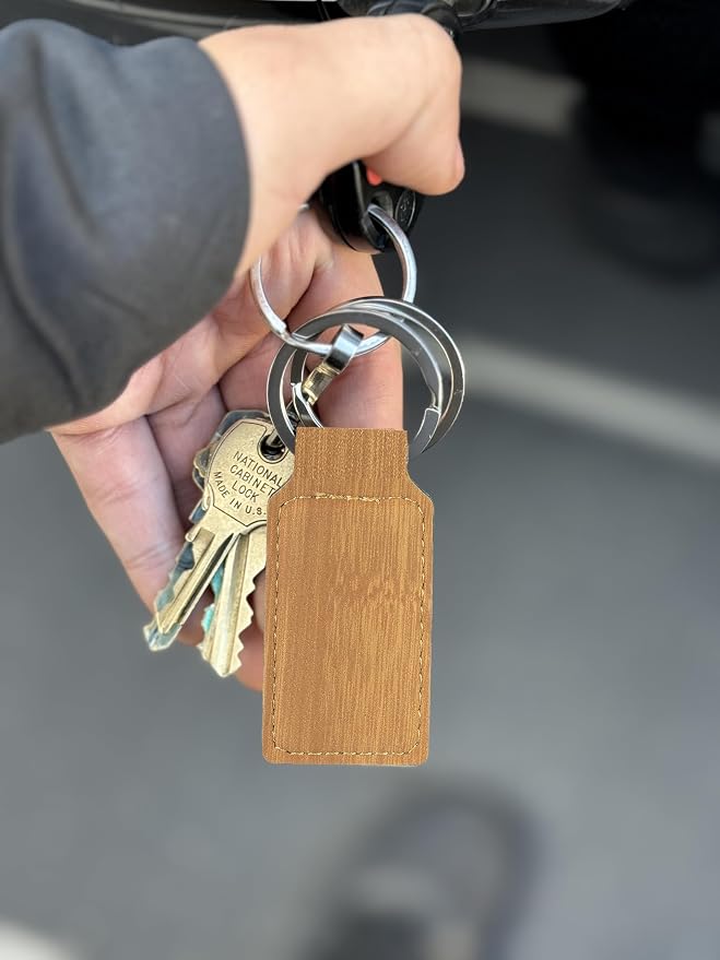 LaserGram Rectangle Keychain, Golfer Golfing, Personalized Engraving Included - Image 6