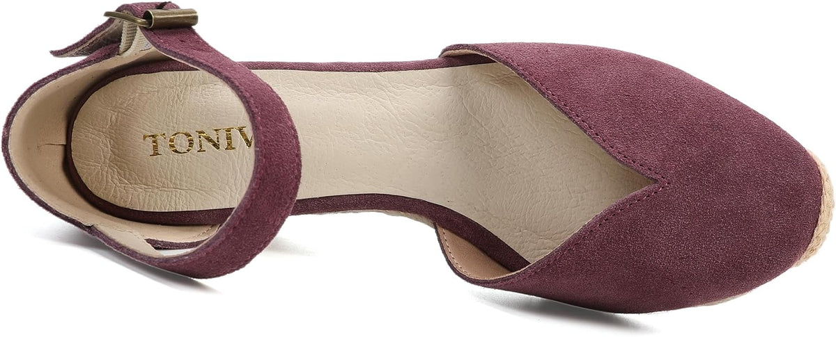 Platform Wedges Sandals for Women, Ankle-Strap, Cap Toe, Summer Espadrilles - Image 5