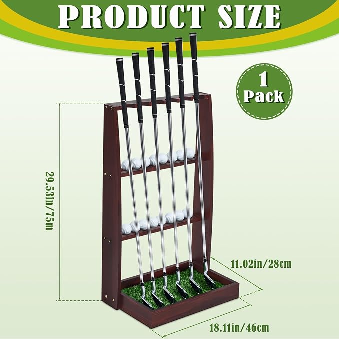 Lenwen Golf Putter Stand Wooden Display Rack Golf Club Holder Stand - Image 2