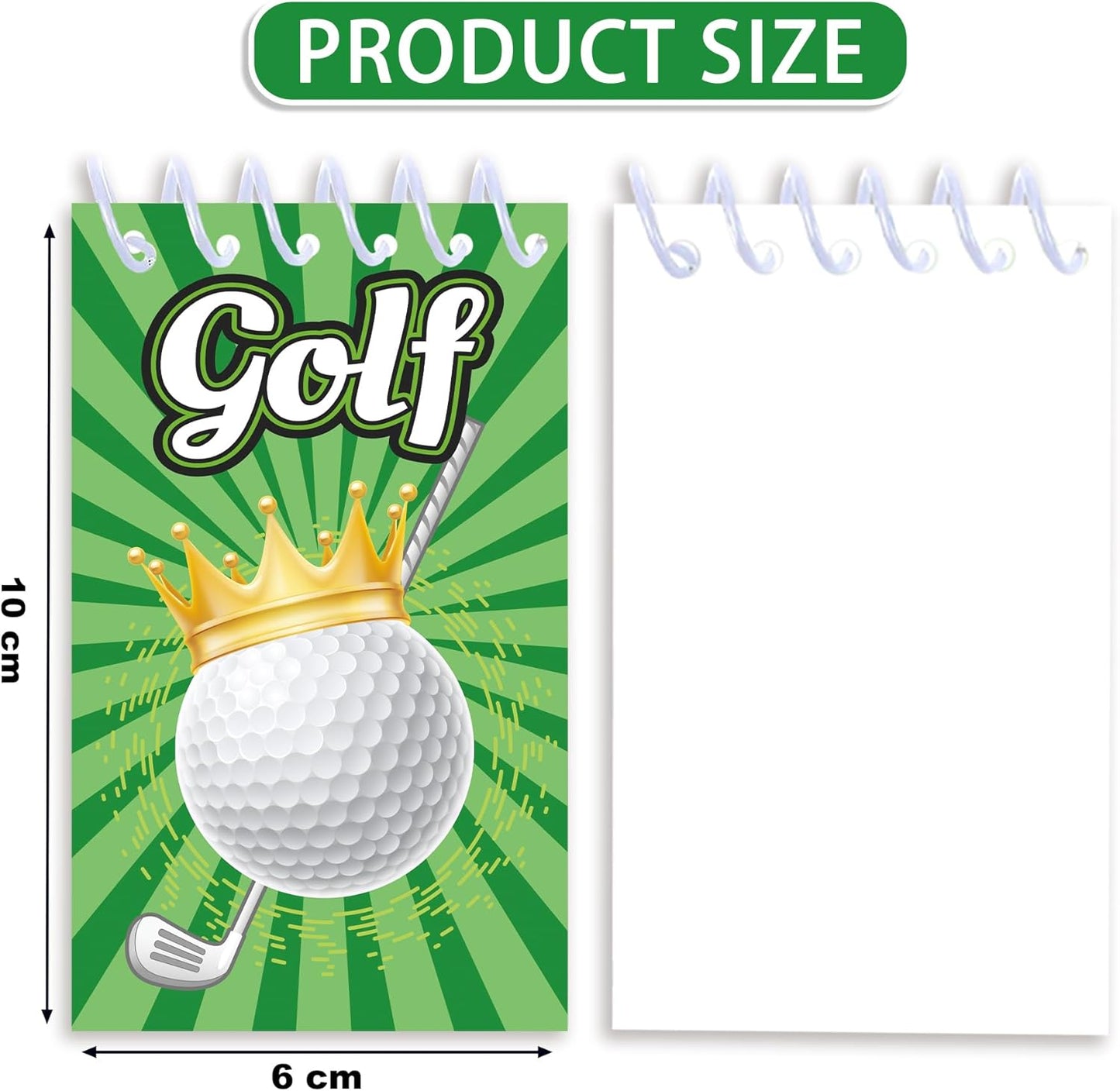 24 Pcs Mini Golf Themed Notepads Sports Ball Party Favors Sports Ball Spiral Pocket Notepads Goodie Bag Stuffers Notepads Spiral Mini Notebooks for Teens Teacher Classroom Reward