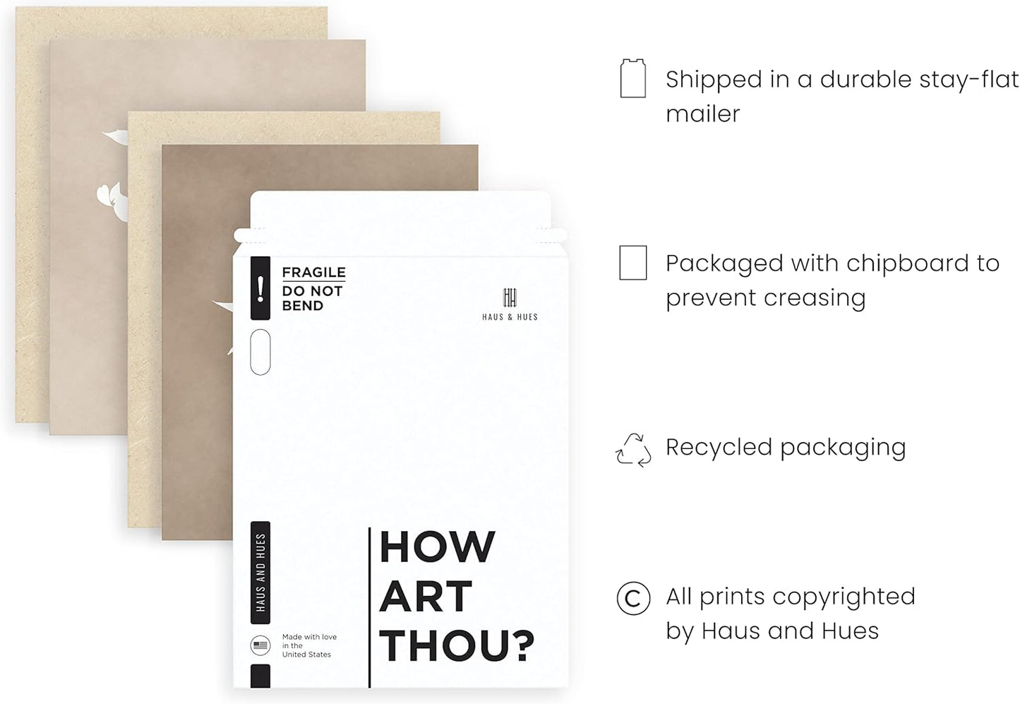 HAUS AND HUES Floral Wall Art - Set of 4 Plant Posters for Wall Vintage, Botanical Prints, Flower Pictures for Room Aesthetic, Vintage Art Prints, Flower Wall Art (Unframed, 8x10)