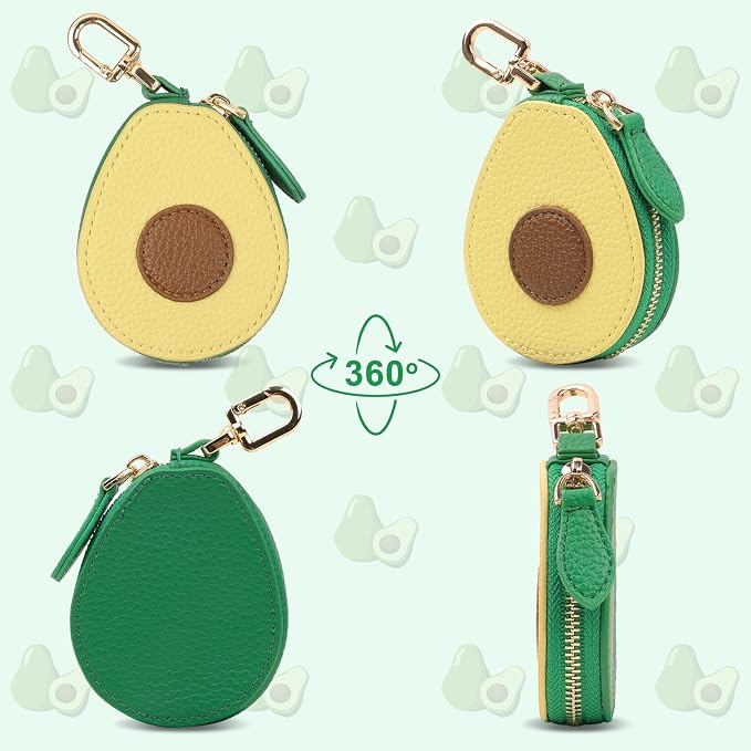 XSUIOY Orange Fruit Coin Purse Keychain Bag Charm, Mini Leather Coin Purse & - Image 6
