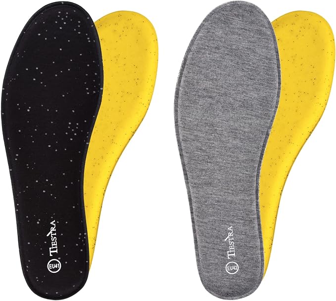 2 Pair -Shoe Inserts for Mens Memory Foam Insoles, Replacement Insoles for Work by TIESTRA