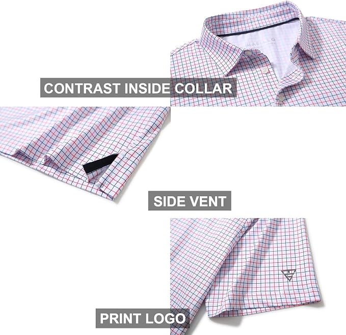 Golf Shirts for Men Dry Fit Short Sleeve Print Performance Moisture Wicking - Image 4