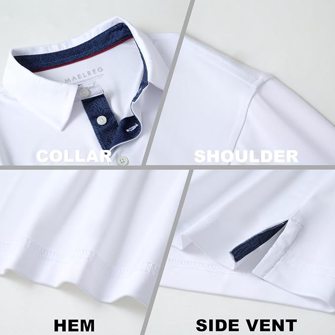Mens Polo Shirts Short and Long Sleeve Casual Solid Stylish Dry Fit Performance - Image 4