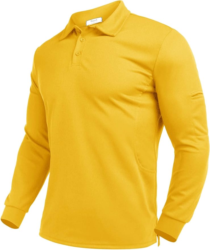 Deyeek Men's Polo Shirts Long Sleeve Golf Polo Shirts by Deyeek