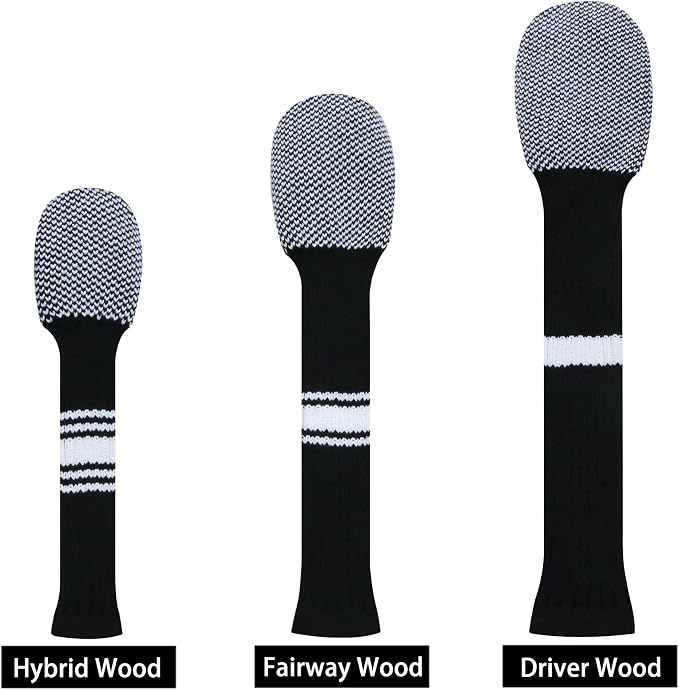 LeFeng 3Pcs Golf Club Covers, Knitted Golf Club Covers - Image 2