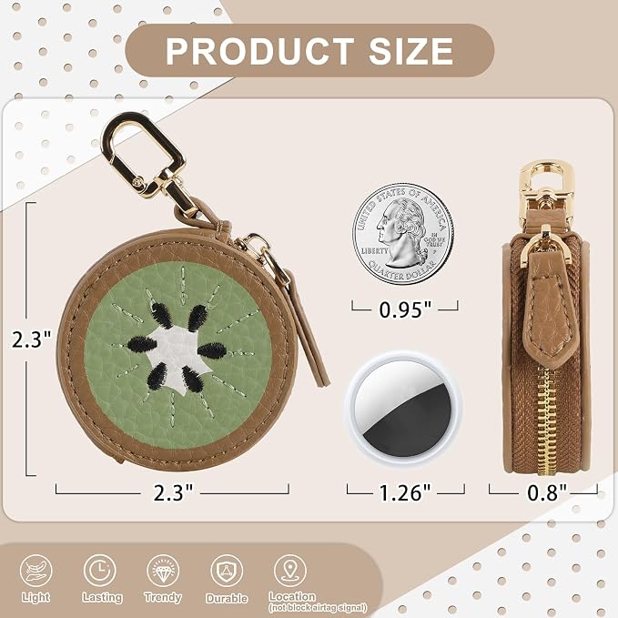 XSUIOY Orange Fruit Coin Purse Keychain Bag Charm, Mini Leather Coin Purse & - Image 2
