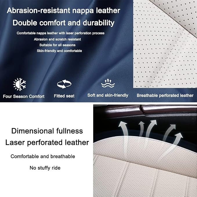 Leather Car Seat Covers for Volkswagen Golf SportWagen 2015-2019, Waterproof - Image 4