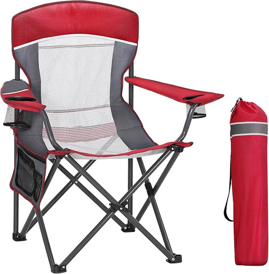 HIGH POINT SPORTS Oversized Portable Mesh Camping Folding Chair by HIGHPOINTSPORTS