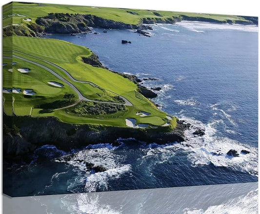 Pebble Beach Golf Course Canvas Wall Art by chenchenArt