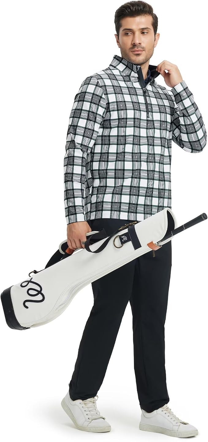 M MAELREG Quarter Zip Golf Pullover Men Dry Fit Long Sleeve Performance Wicking - Image 6