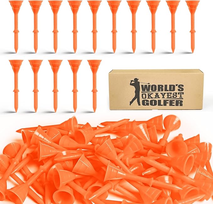 FINGER TEN Unbreakable Golf Tees Plastic 3 1/4 inch Value 50/100 Pack, Low by FINGERTENSport