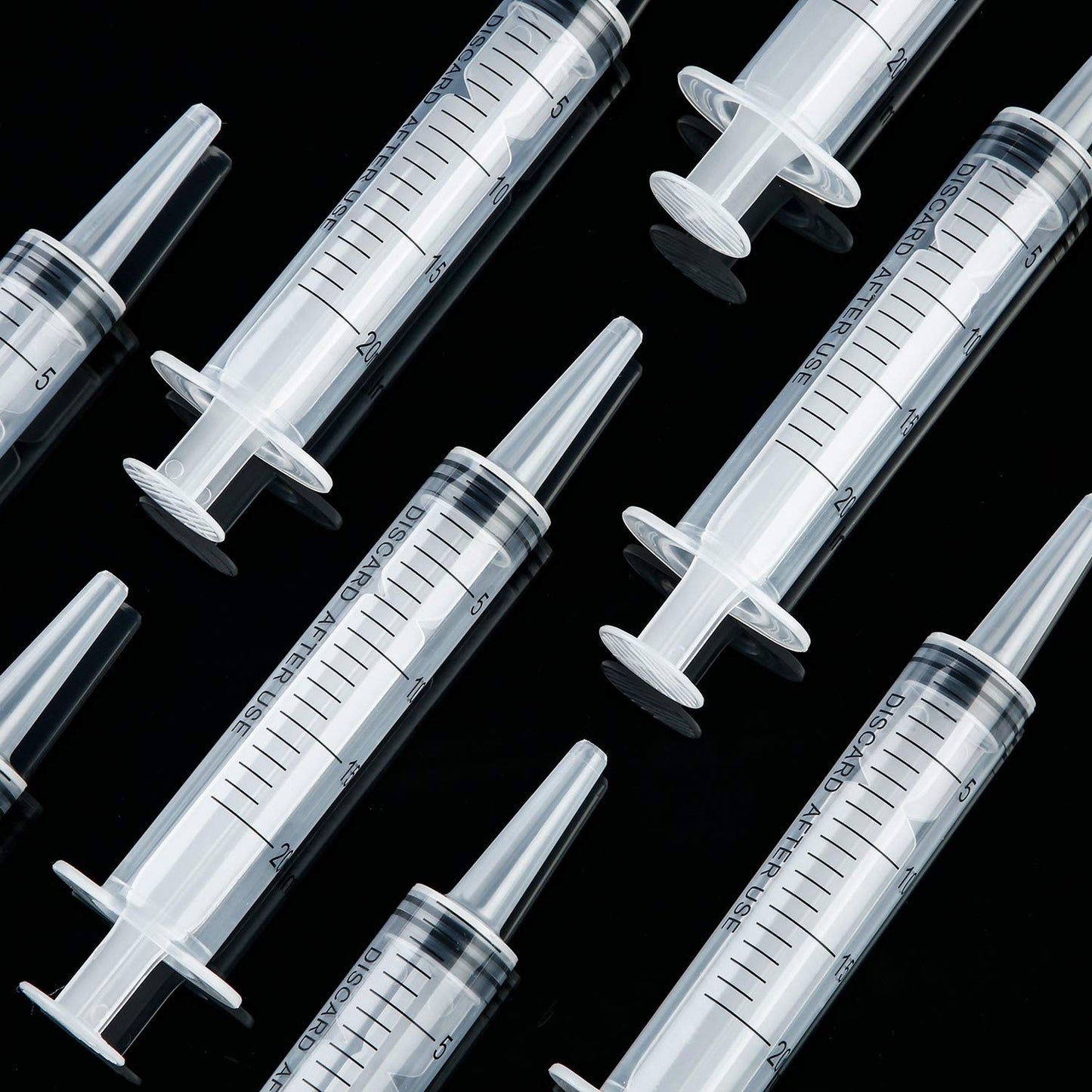 10 Pack Plastic Syringe Liquid Measuring Syringes Without Needle for Epoxy Resin, Craft, Scientific Labs, Feeding Pets Animals, Oil or Glue Applicator (20 ML)