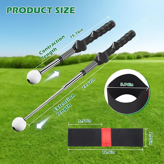 welspo Retractable Golf Swing Trainer Aid - Image 3
