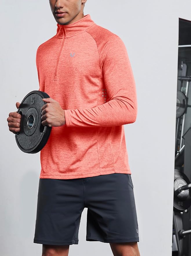 NORTHYARD Quarter Zip Pullover Men Running Shirt Long Sleeve Moisture Wicking - Image 4