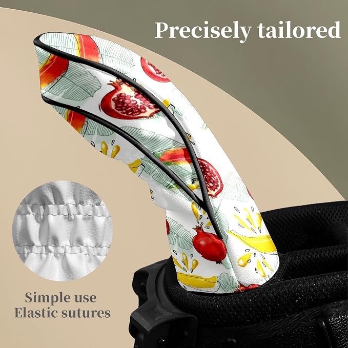 Premium Leather Golf Club Headcovers, Mango Pattern Fits Driver Hybrid Fairway - Image 5