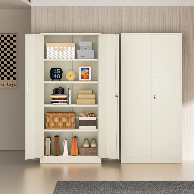 Incbruce 72” Metal Storage Cabinet, Locking Steel Storage Cabinets - Image 4