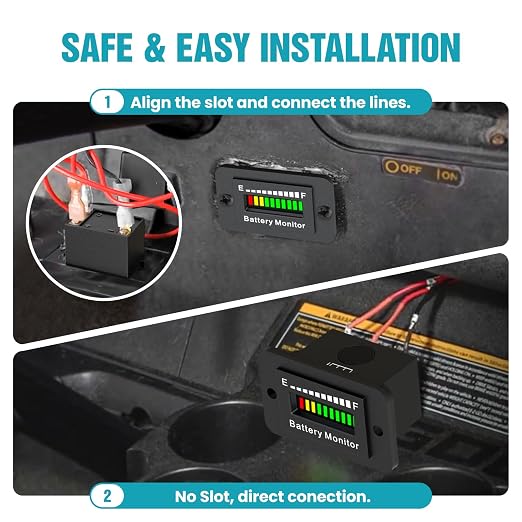 12V 24V 36V 48V 60V 72V Battery Monitor Meter, Waterproof LED Battery Capacity - Image 3