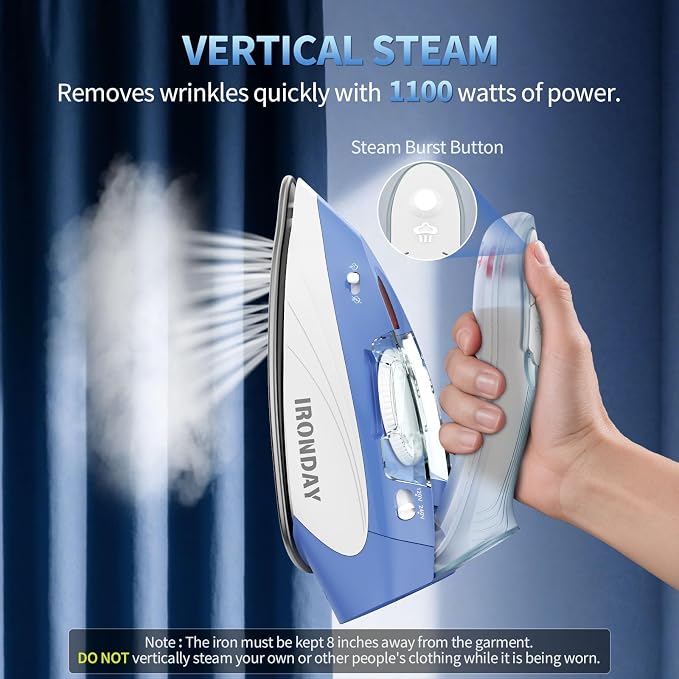 1100W Mini Travel Iron with Steam - Image 4