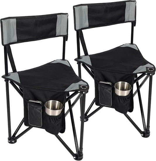 REDCAMP 2 Pack Tripod Camping Chairs Folding Lightweight, Portable 3 Legged by REDCAMP