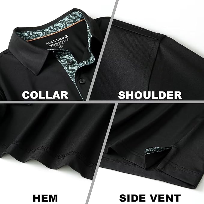 Mens Polo Shirts Short and Long Sleeve Casual Solid Stylish Dry Fit Performance - Image 4