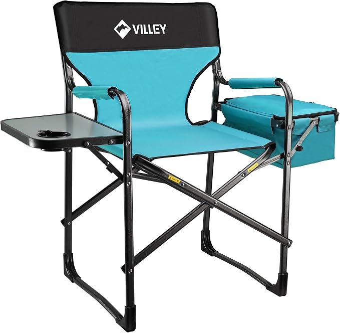 VILLEY Heavy Duty Directors Chair, Folding Camping Chairs, by VILLEY