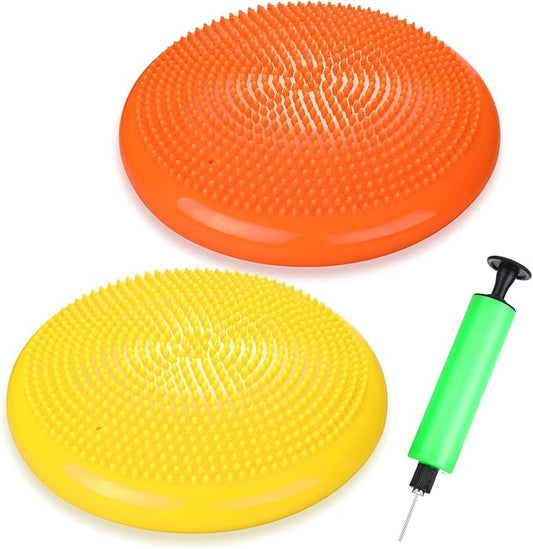 2 Pcs Wiggle Seat Inflated Wobble Cushion Flexible Balance Disc by Silipull