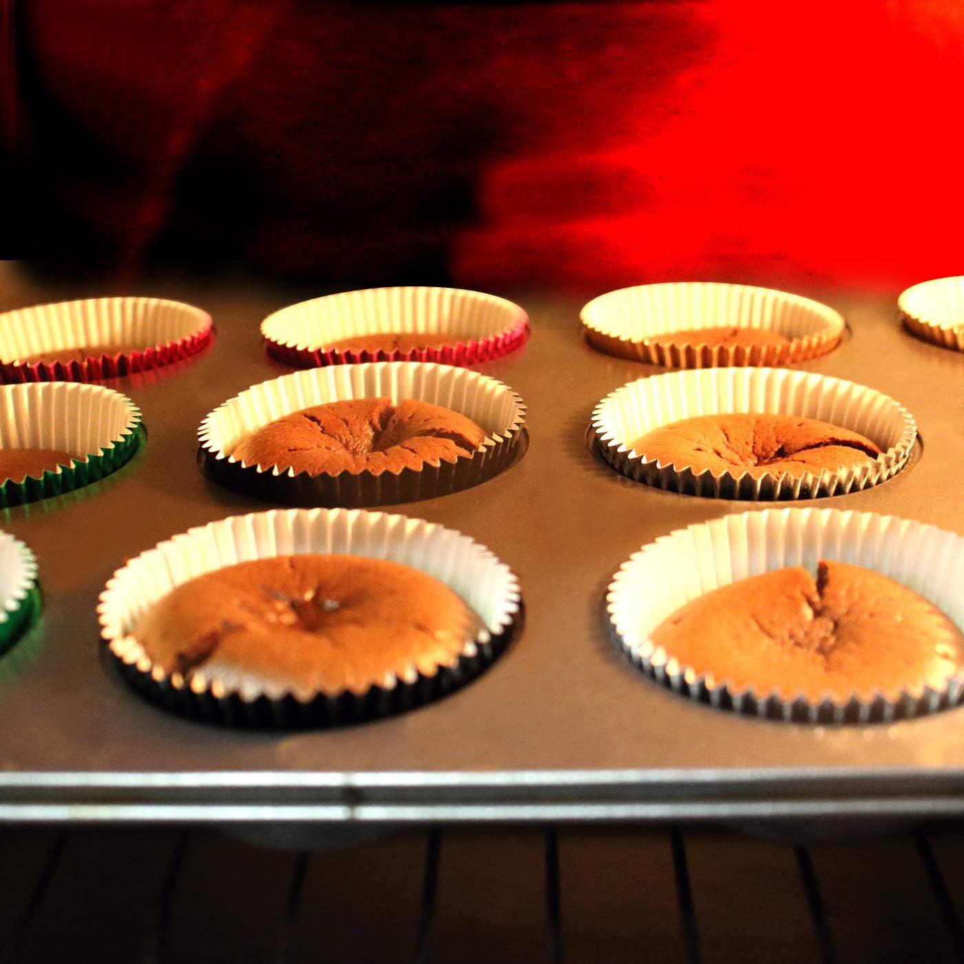 Eoonfirst Silver Foil Cupcake Case Liners Baking Muffin Paper Cups 200 Pcs