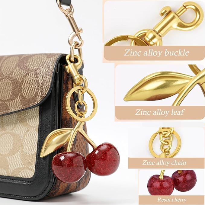 Fruit Bag Charm Purse Charms Keychain Strawberry Cherry Accessories Keychain - Image 6