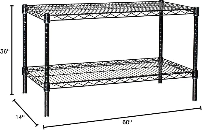 Omega Shelving Storage | 2 Tier Starter Shelving Unit 14" Deep x 60" Wide x 36" - Image 2