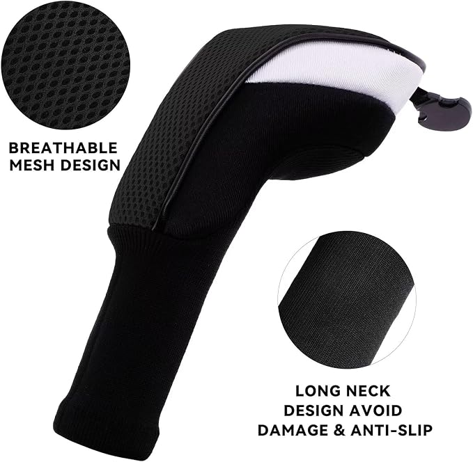Golf Club Head Cover for Driver Fairway Hybrid 3 Pcs Woods Headcovers, Golf - Image 2