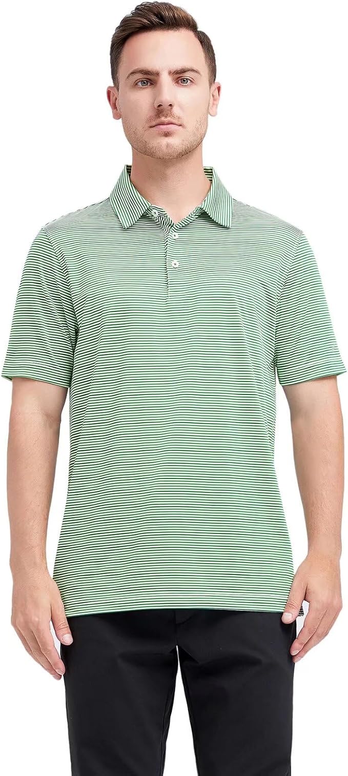 Golf Shirts for Men Dry Fit Short Sleeve Print Performance Moisture Wicking - Image 2