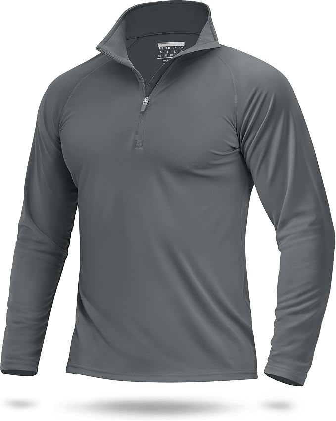 Boladeci Men's UPF 50+ Sun Shirts 1/4 Zip Long Sleeve SPF UV Protection by Boladeci
