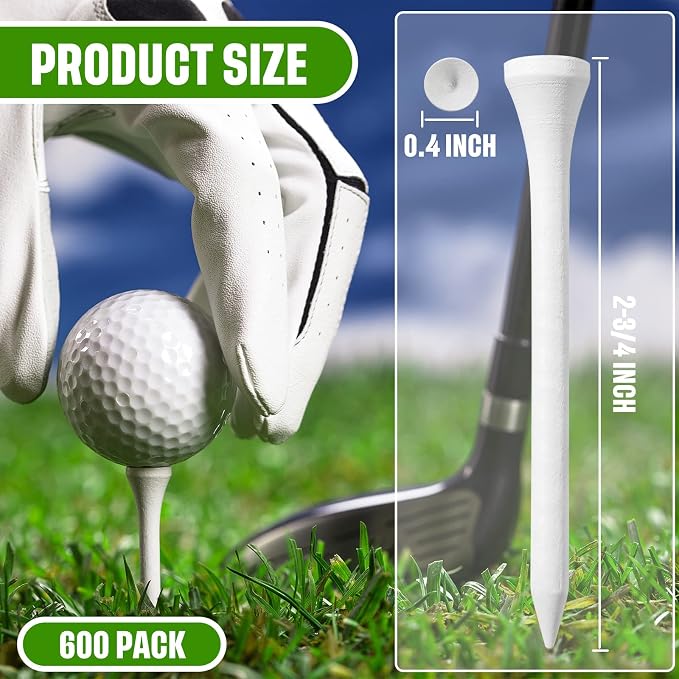 Mudder 600 Pack Golf Tees Bulk Wooden Golf Tees Multicolor Wood - Image 3