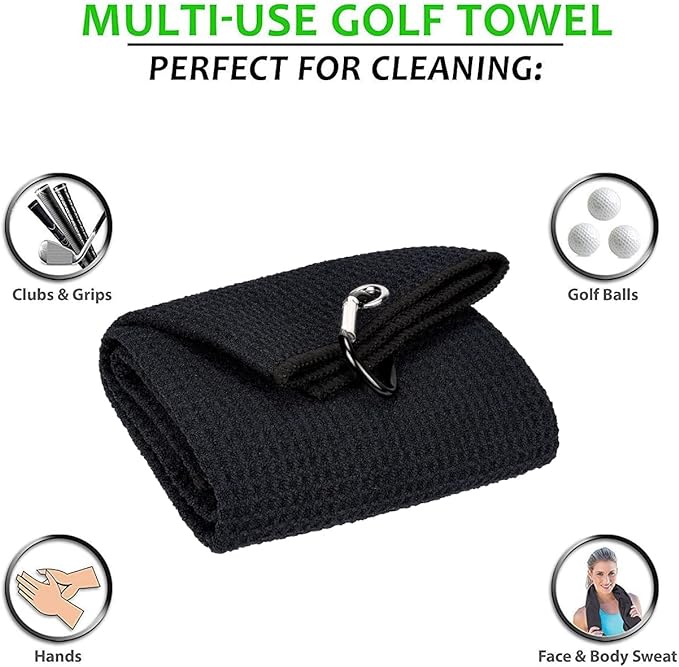 Golf Towels, Microfiber Waffle Pattern Tri-fold Golf Towel - Image 2