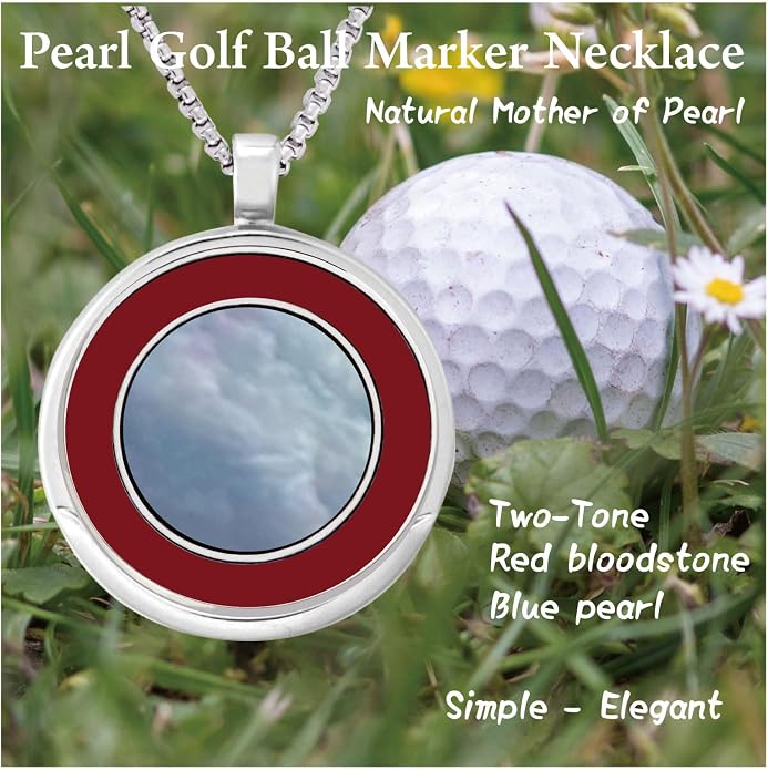 Golf Ball Marker Necklace with Pearl Ball Marker, Golf Accessories, Golf Gifts - Image 2