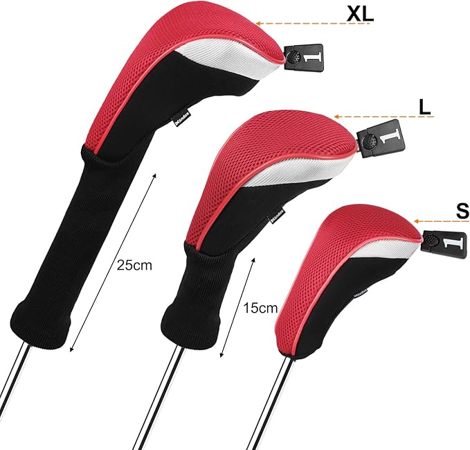 Andux 4pcs/Set Mesh Golf 460cc Driver Fairway Wood Club Head Covers Long Neck - Image 2