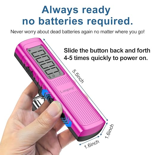 Battery-Free Digital Luggage Scale, 110lbs/50kg Portable Handheld Hanging Scale - Image 3