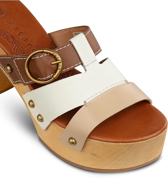 JATAREA Leather Wedge Sandals for Women | Women's Sandals Perfect for Summer - Image 3
