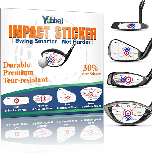 Golf Impact Tape - High-Resolution Strike Stickers for Irons, Woods, Fairway & Putter | Sweet Spot Trainer | Impact Labels for Swing Training| Non-Residue | Left & Right Hand Compatible | Up to 400Pcs