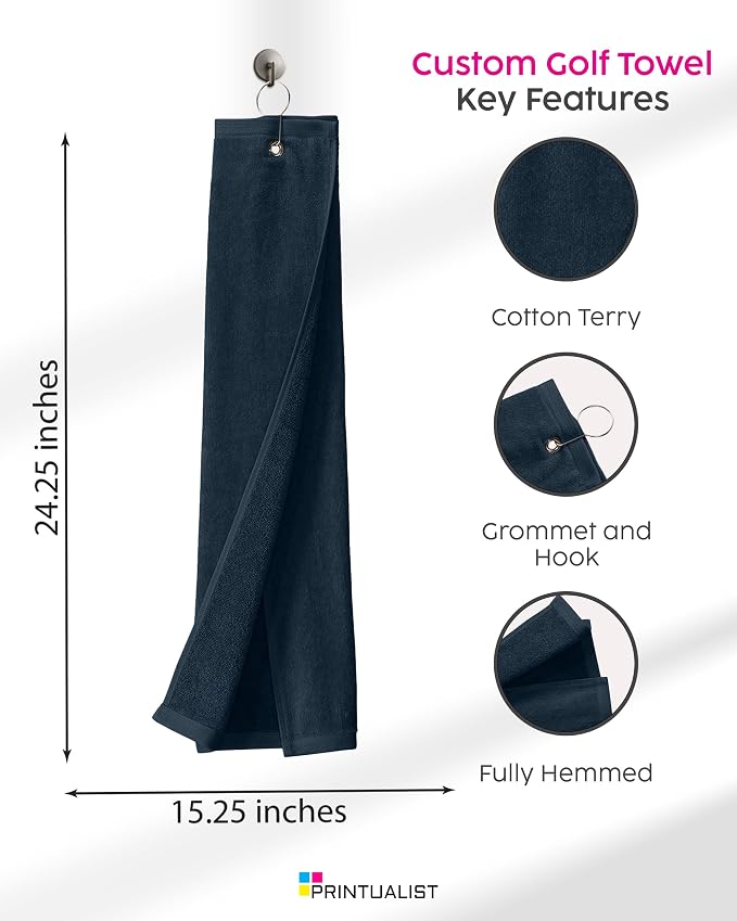Custom Golf Towel for Golf Bags, Balls - Image 2