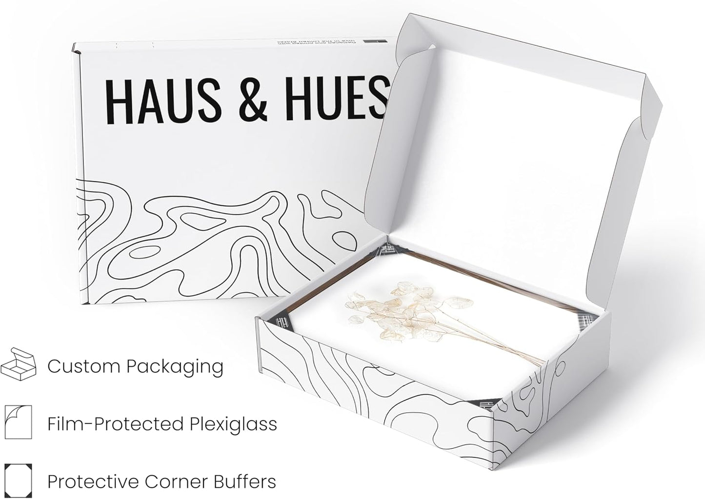 HAUS AND HUES Flower Wall Decor - Set of 4 Framed Floral Prints, Flower Wall Art for Bedroom, Botanical Paintings and Pictures, Floral Room Decor (Walnut Frame, 11x14)