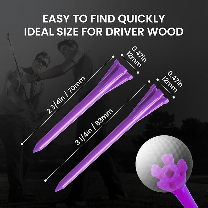 FINGER TEN Golf Tees Plastic Unbreakable Easy to Find Bulk Value 500 Count - Image 2