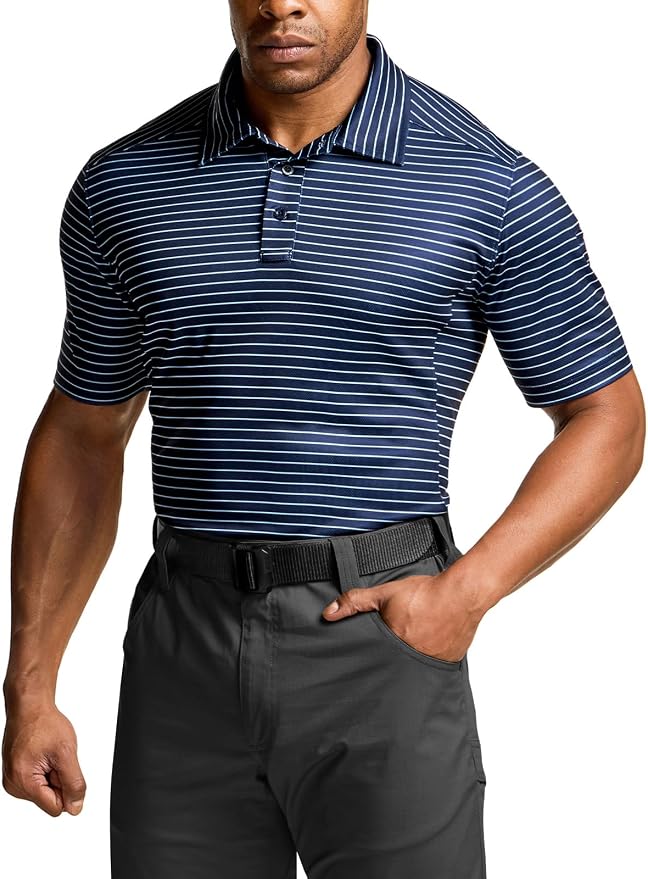 CQR Men's Polo Shirts, Tactical Short Sleeve Golf Performance Shirts, - Image 3