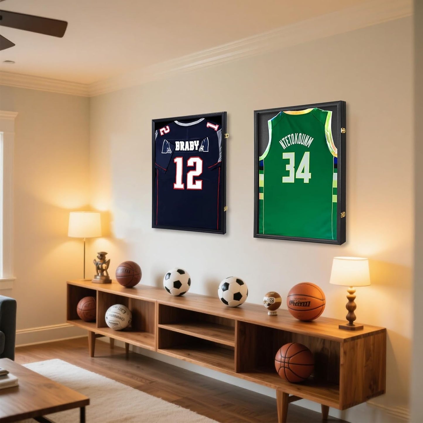 IHEIPYE Jersey Frame Display Case 6 Pack - Large Sport Jersey Shadow Box with 98% UV Protection Acrylic for Baseball, Basketball, Football, Soccer, Hockey, Shirt and Uniform