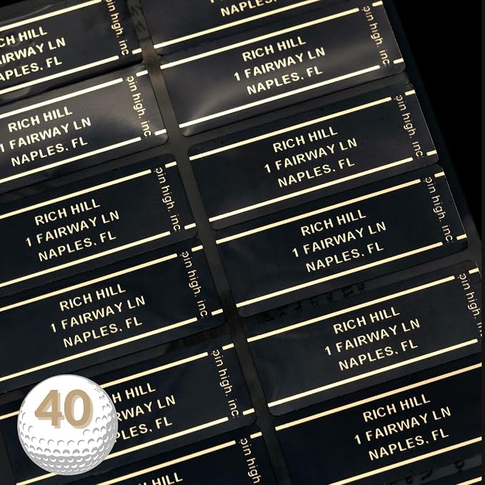 PIN HIGH: 40 Personalized Golf Club ID Labels | Weatherproof, Fade Resistant - Image 2